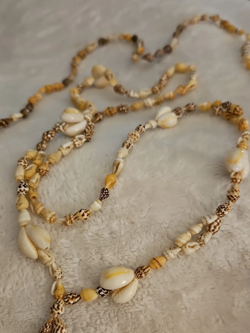 Vintage Set Of Two Hawaiian Seashell Lei Necklaces